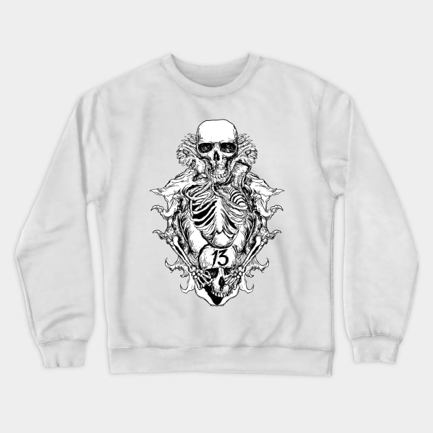 Skeleton Number Thirteen II Crewneck Sweatshirt by DeathAnarchy